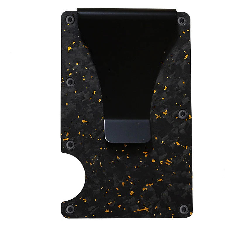 Gold Forged Carbon Card Holder