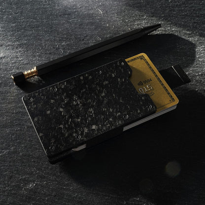 Gold Forged Carbon Card Holder
