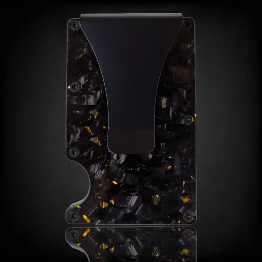 Gold Forged Carbon Card Holder