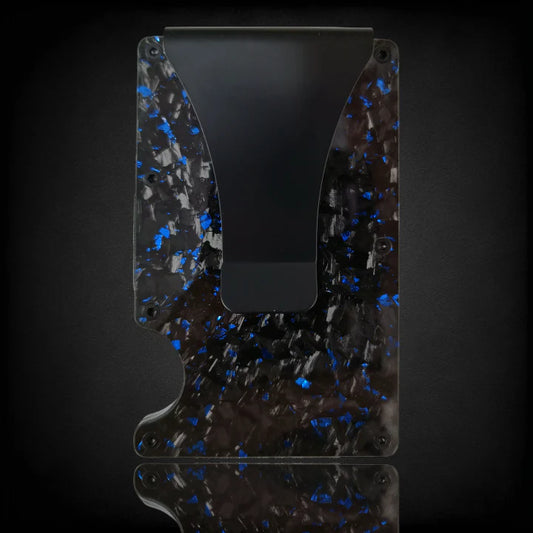 Blue Forged Carbon Card Holder