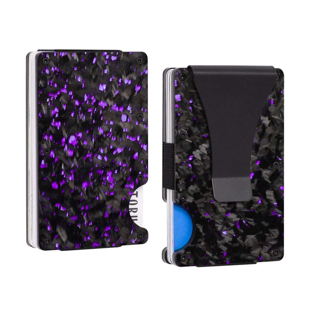 Purple Forged Carbon Card Holder