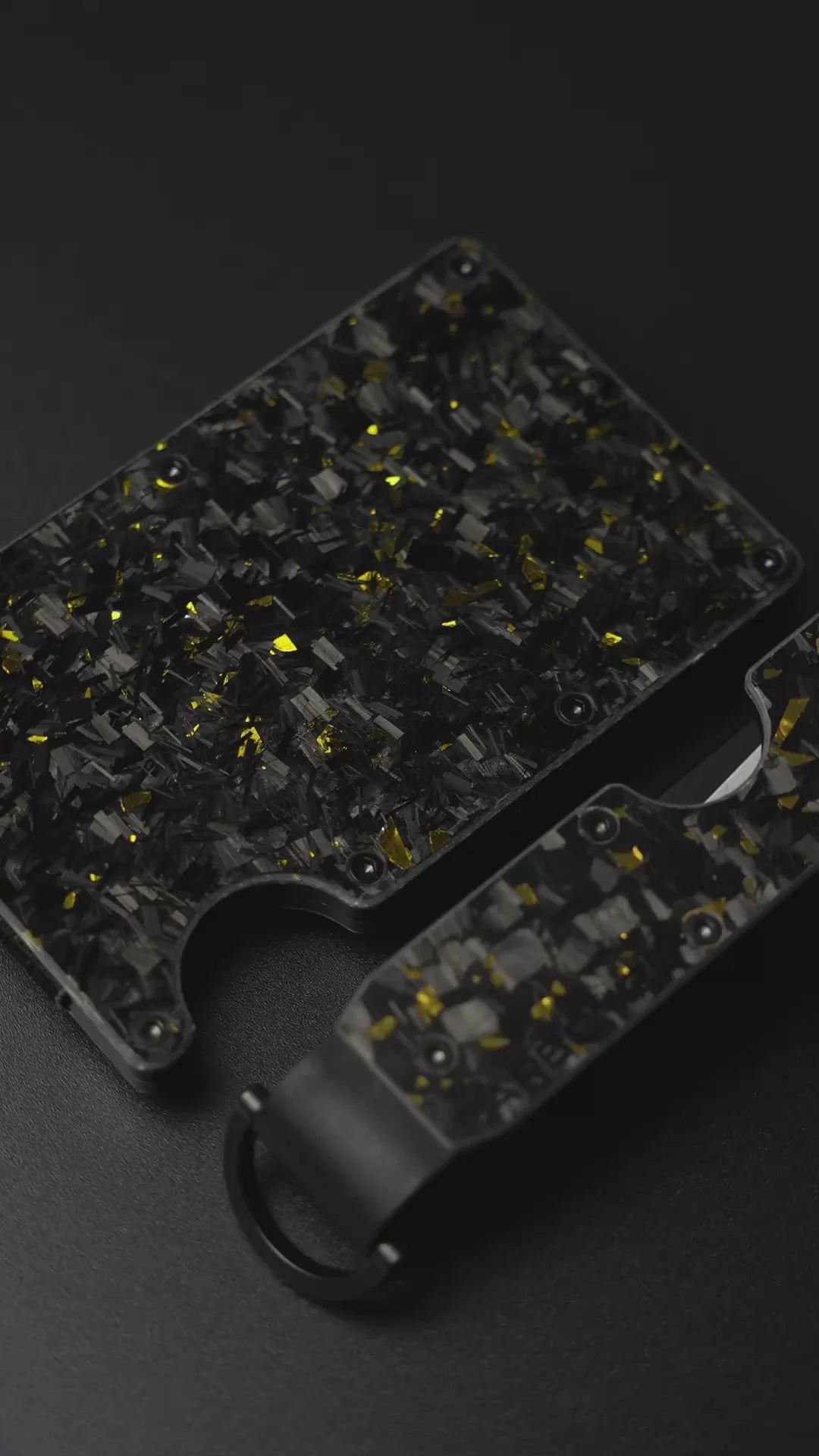 Gold Forged Carbon Card Holder