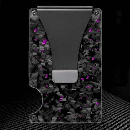 Purple Forged Carbon Card Holder