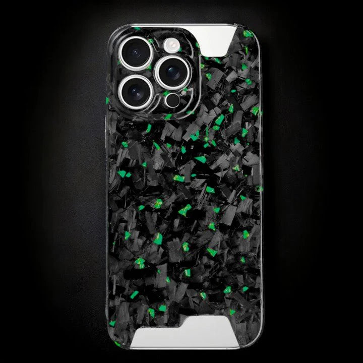 Green Fragment  | Forged Carbon Fiber | iPhone Case | SKELETON SERIES