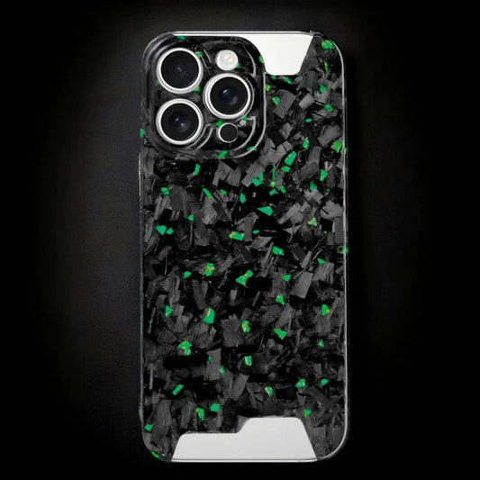Green Fragment  | Forged Carbon Fiber | iPhone Case | SKELETON SERIES