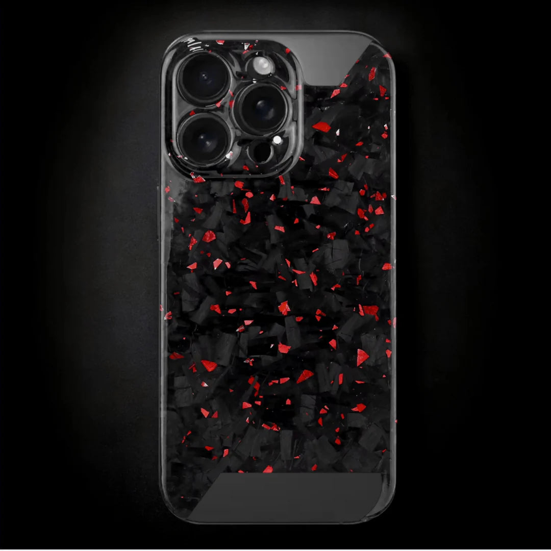 Red Fragment  | Forged Carbon Fiber | iPhone Case | SKELETON SERIES